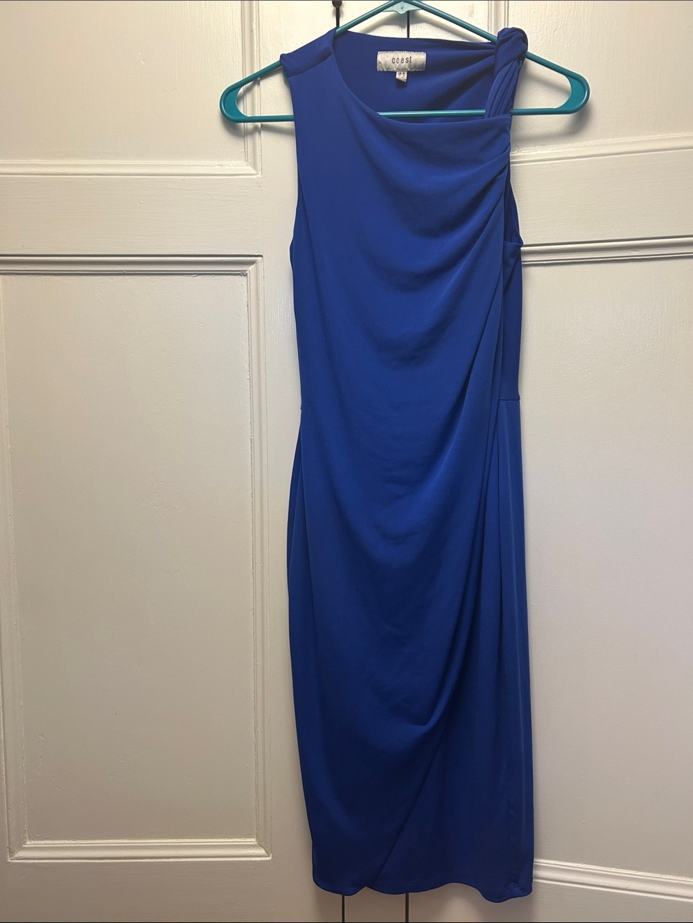 Cobalt Draped Midi Dress